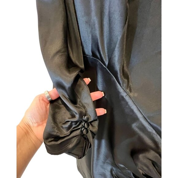 Alessandra Rich Black Silk Mini Dress 46 Embellished NWT - Size 8 - Picture 14 of 15